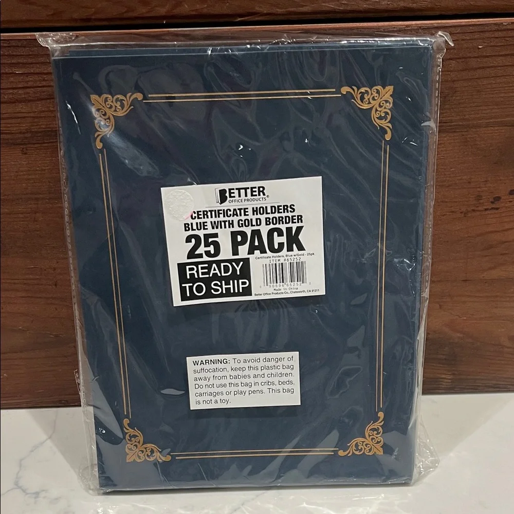 🔥‼️Blue Certificate Holders with Gold Border‼️🔥